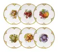 Six decorative plates with fruit painting. Königliche Porzellan-Manufaktur Berlin. Probably 1911.