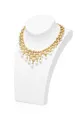 Opulent cascade choker and earrings with diamonds and pearls.