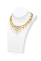 Opulent cascade choker and earrings with diamonds and pearls.
