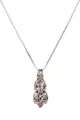 Necklace with floral rubellite pendant.