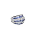Blue-white striped sapphire band ring. John C. Rinker, USA.