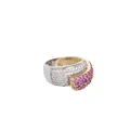Bicolor pavé ring with rubies and diamonds. Bita.