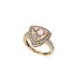 Entourage ring with morganite trilliant (approx. 2.3 ct).