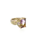 Wide yellow gold ring with bicolour tourmaline solitaire (approx. 7.2 ct).