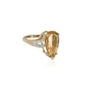 Yellow gold ring with drop-shaped goshenite (heliodor) solitaire (approx. 6.5 ct).