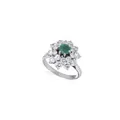 Emerald flower entourage ring