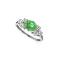 Filigree solitaire ring with emerald doublet