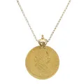 Anhänger mit Goldmünze Franz Joseph I. 4 Dukaten. 1888.