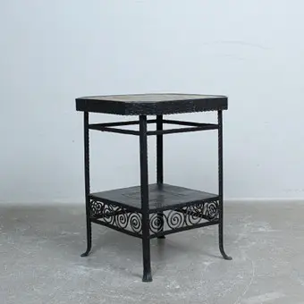 Two-tier side table made of iron.