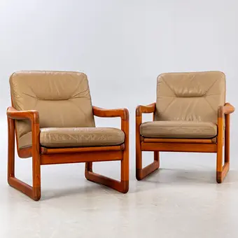 Holstebro, two armchairs in teak, Denmark (2).