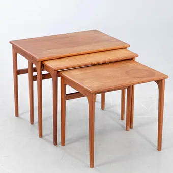 Nest of tables in teak, Denmark 1960s.