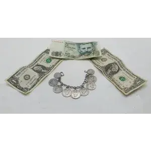Lot de pièces de monnaie et billets