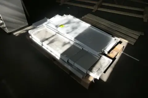 Mixed lot of construction, electrical and DIY materials, including BSS metal window sills and accessories