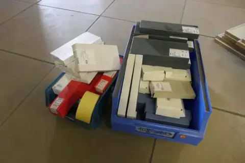 Mixed lot of construction, electrical & DIY materials, including KFV and Bever items, with storage boxes