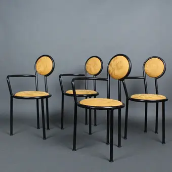 Set of postmodern chairs / dining chairs from the 1980s (4).