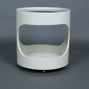 OPAL MÖBEL. 'Space Age' side table 'Luna' on castors, 1960s/70s.