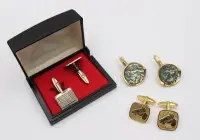 3 paires de boutons de manchette divers, bijoux fantaisie