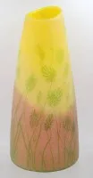Tall two-colour art glass vase, cut floral decor, probably around 1910/20, H approx. 39 cm