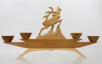 Čtyřramenný svícen, Erzgebirge, cca v. 20 cm š. 38 cm