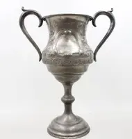Оловянный кубок, различные клейма, старинный, ок. В 28 см