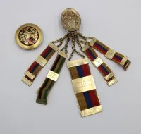 kl. Lot Stundetica, 5 Bierzipfel sowie ein Bandknopf "Burschenschenschaft Germania Bonn"