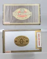 2 разных коробки для сигар, оригинально закрытые, Emil Wolsdorff Kommanditgesellschaft Hamburg и Superiores Flor Extra Fina - Aguila de Cuba