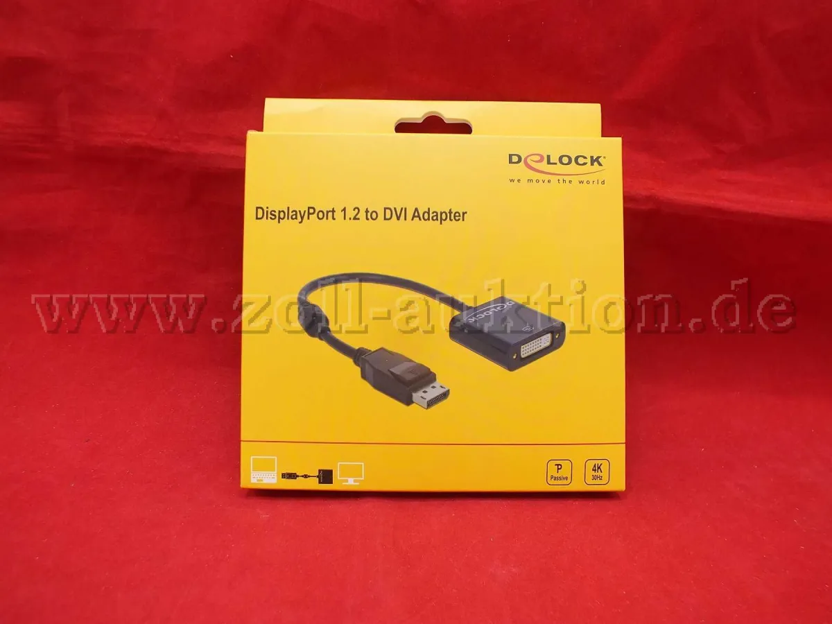 1 адаптер Delock, DisplayPort 1.2 штекер на DVI, чёрный, в оригинальной упаковке