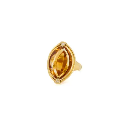 Ring met citrien en diamant