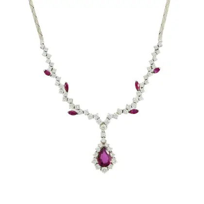 Collier rubis et diamants