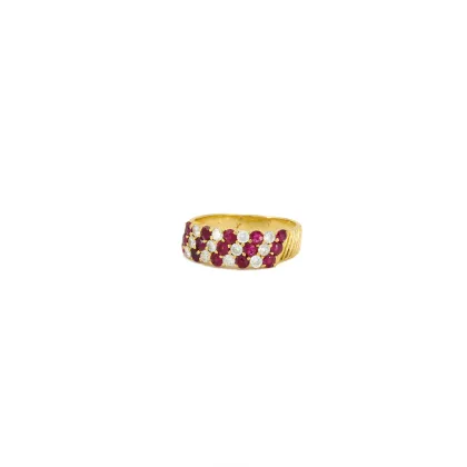 Bague rubis et diamants