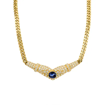Collier saphir-diamant