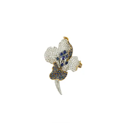 Saffier-diamant broche 'Lilie'