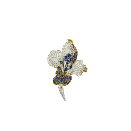 Broche saphir-diamant 'Lilie'