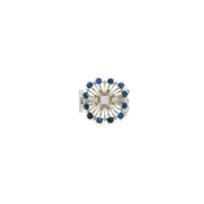 Clip de collier de perles avec pierre de couleur