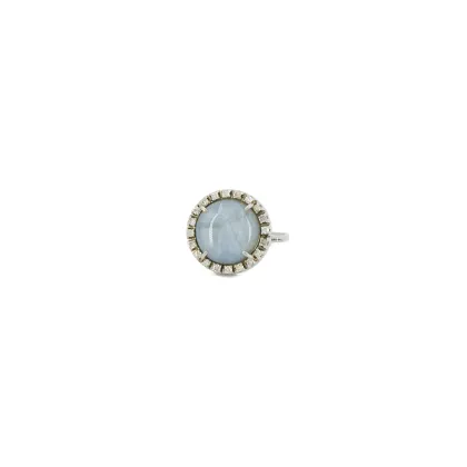 Bague saphir étoilé et diamants