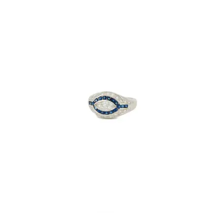 Bague saphir et diamants