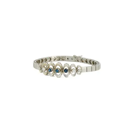 Bracelet moderne saphir et diamants