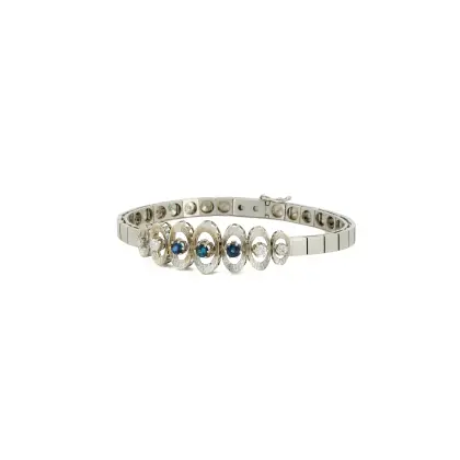 Bracelet moderne saphir et diamants