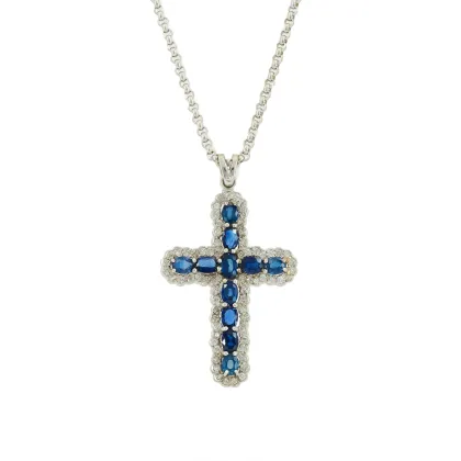 Saffier-diamant hanger ketting