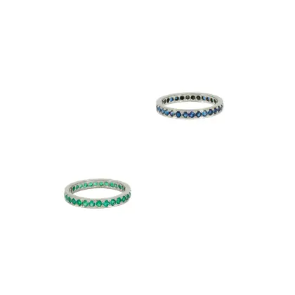 Set : Deux bagues en pierres de couleur