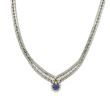 Collier tanzanite et diamants