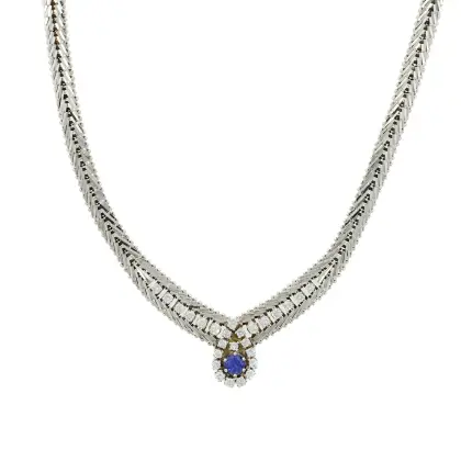 Collier tanzanite et diamants