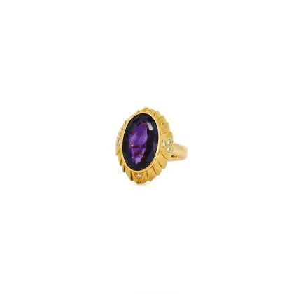 Bague cocktail améthyste et diamant