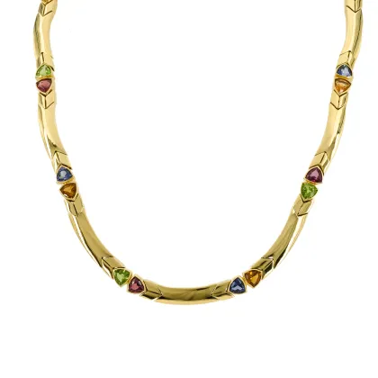 Collier moderne en pierres colorées