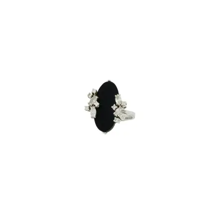 Bague onyx-diamant
