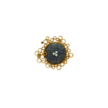 Broche lapis-lazuli-diamant