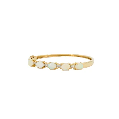 Bracelet rigide opale et diamant