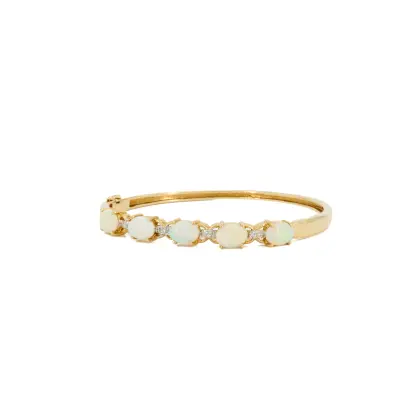 Bracelet rigide opale et diamant