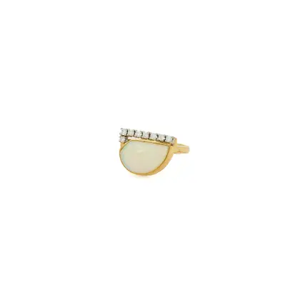 Bague opale et diamant