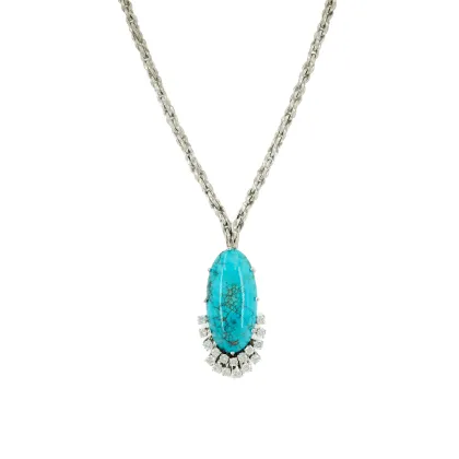 Collier turquoise et diamant